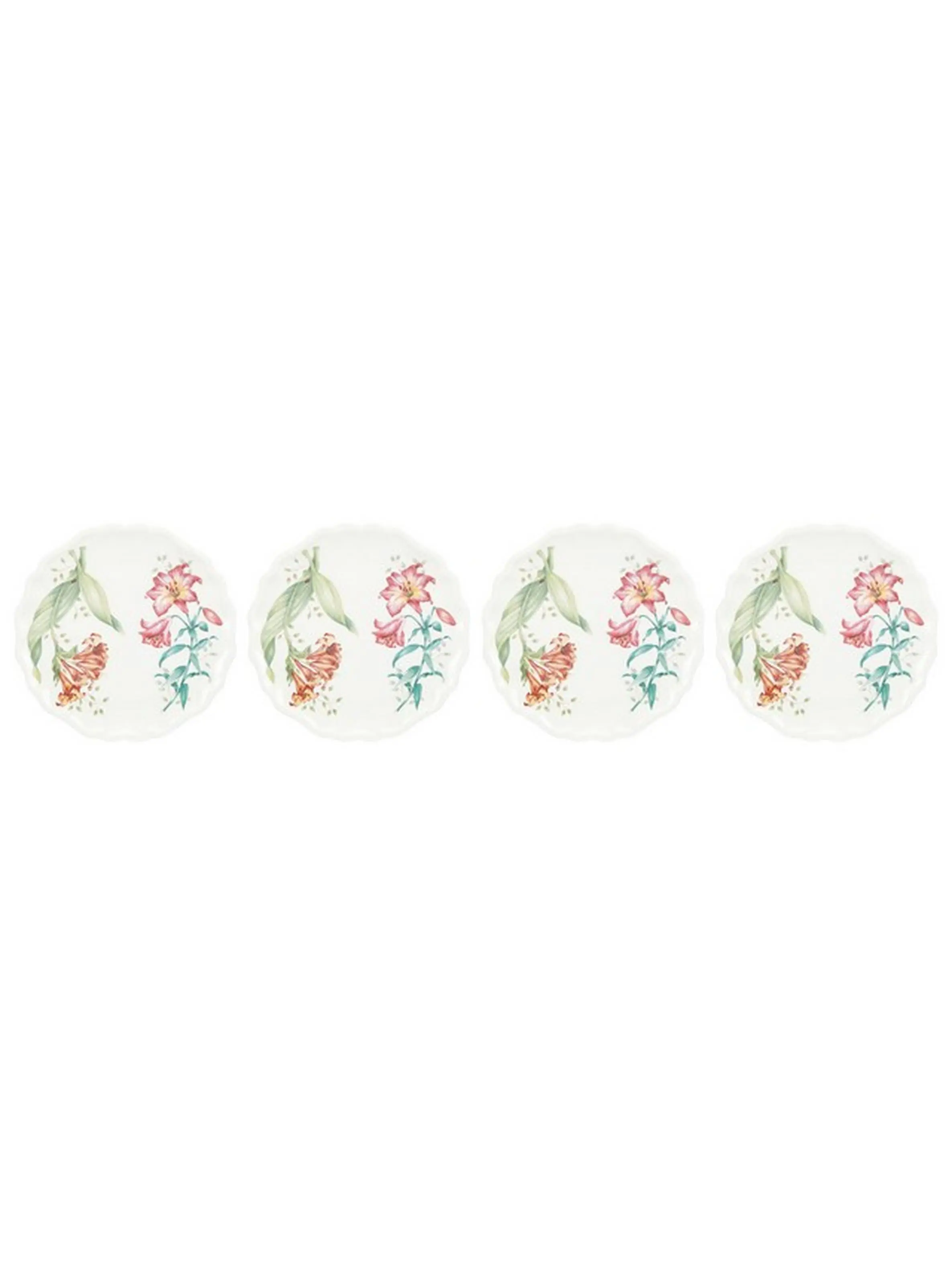 Lenox 856372 Butterfly Meadow Melamine Colored Accents Shallow Dinnerware Accent Plates - Set of 4, Colored Accents Plates, Shallow Plates