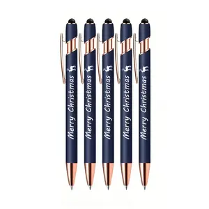 Merry Christmas Stylus Pen Set, 6/12/24pcs Retractable Metal Pens, Ink Office & School Supplies, Teacher Gift for Touch Screens