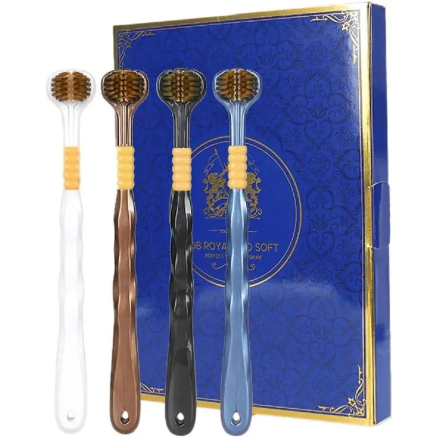 3-Sided Toothbrush Gift Box – 360° Soft Bristle Triple-Head Brush for Adults, Tongue Cleaning, Gentle Care, Ideal for Students & Home Use Oral Daily summer travel essential Sensitive Comfort