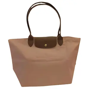 LONGCHAMP Le Pliage Logo-Embroidered Nylon Tote Bag in Pink for Women