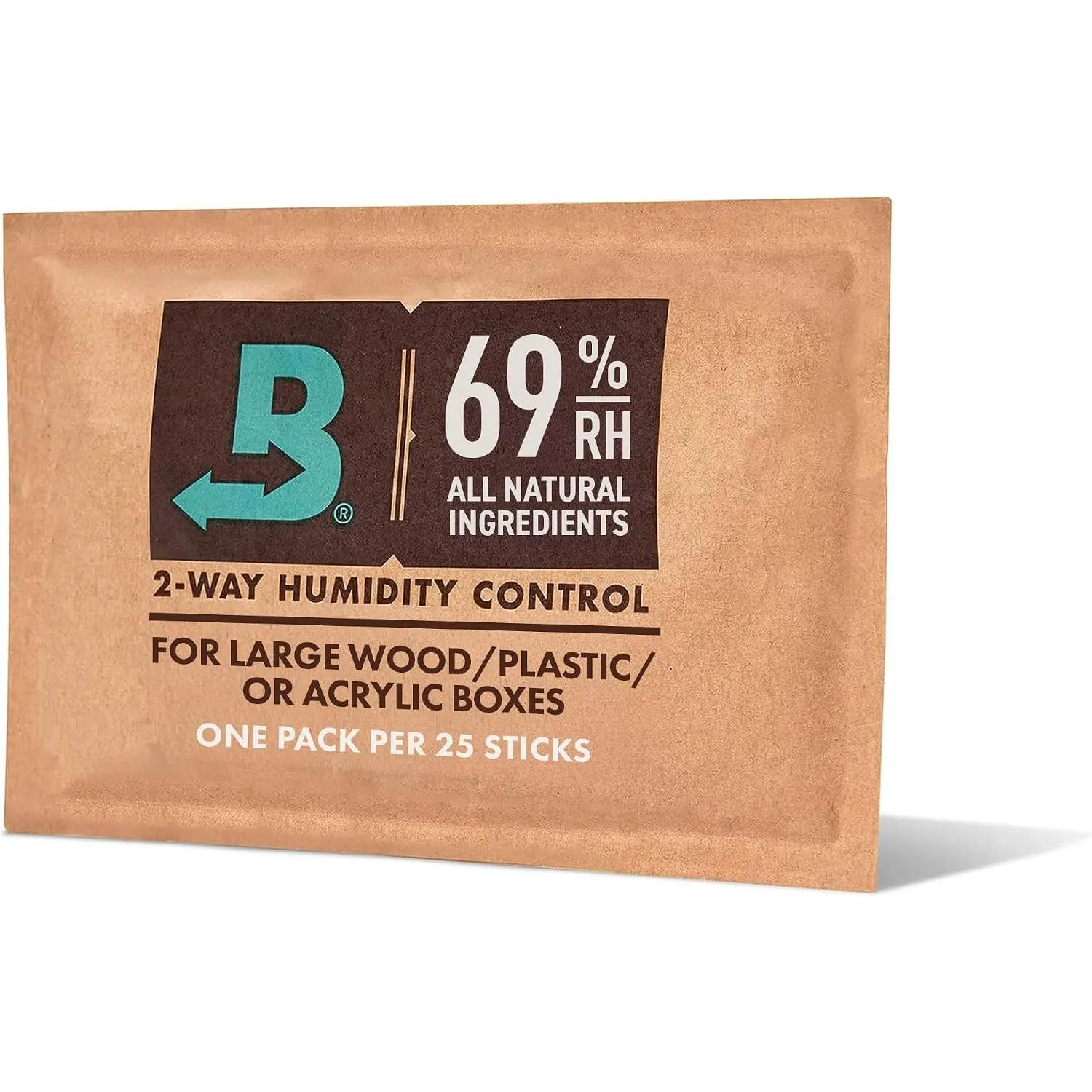 Boveda 69% Two-Way Humidity Control Pack for Storing Up to 25 Items – Size 60 – Single – Plastic & Wood Humidifier Boxes & Zip Lock Bags – Moisture Absorber – Humidifier Pack – Individually Wrapped