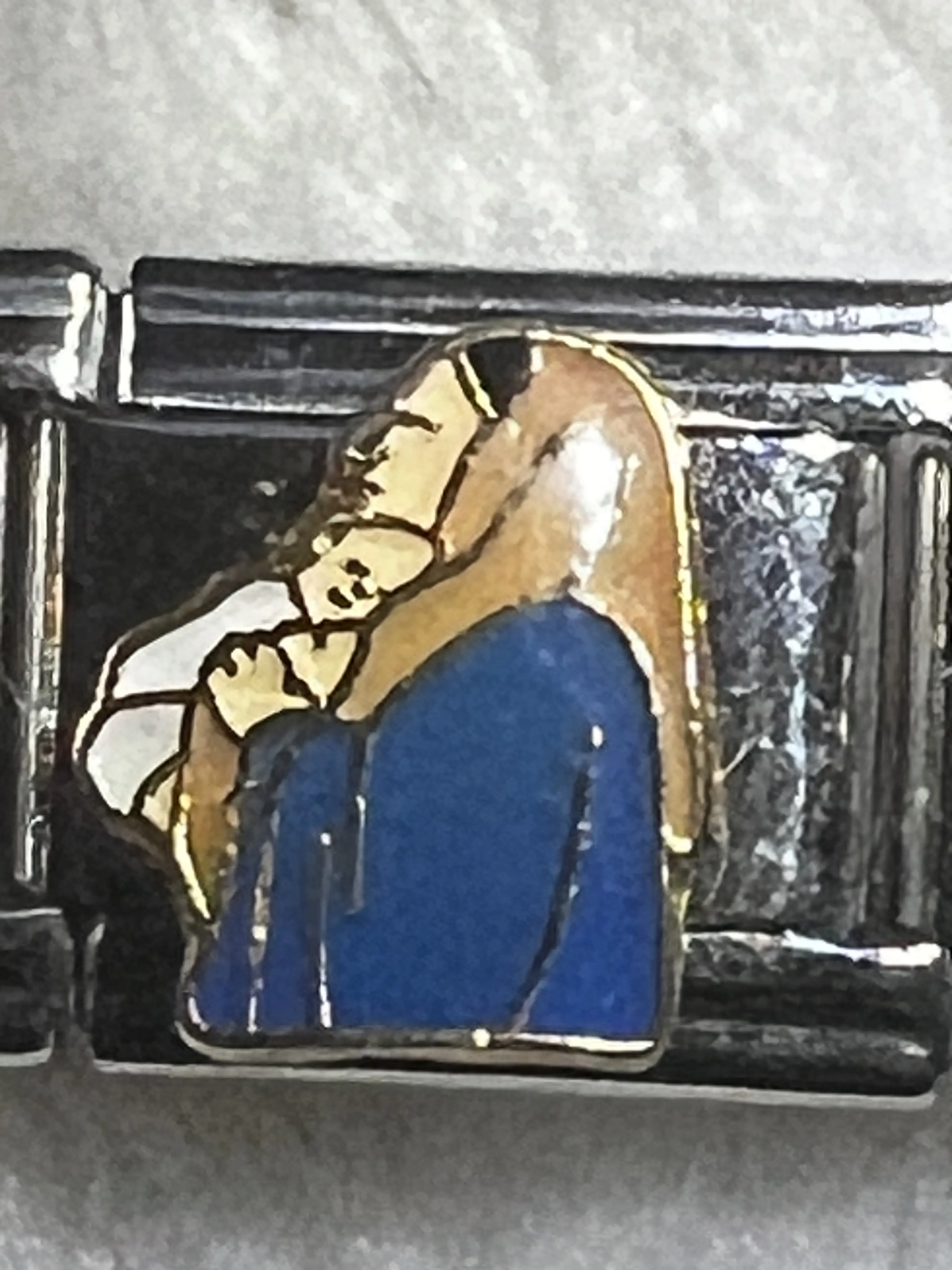 9mm Italian Charm Link featuring Virgin Mary and Baby Jesus italian charmbracelet