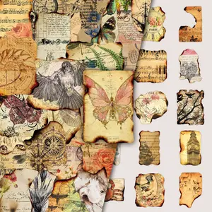 100 Sheets, Two Sets of Duplicate Retro Burn Mark Design, Creative and Stylish Decorative DIY Scrapbooking Stickers, Diy Sticker Paper