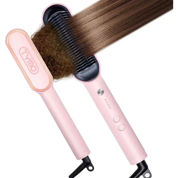 TYMO Ring Hair Straightener Brush, 2-in-1 Straightening Brush & Hot Comb