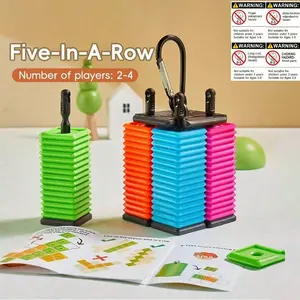 Educational Five-In-One Game Box, Outdoor Toy & Tabletop Game, Strategy Board Games, Family Fun Activity, Ideal for Friends Gatherings, Backpack Accessory