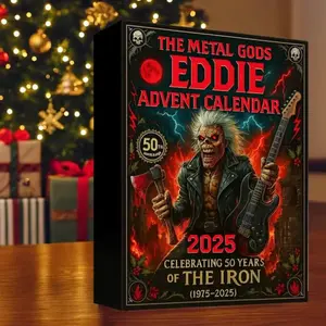Eddie Advent Calendar 24-Day Musical Themed Surprise Box, Exclusive Christmas Countdown with Collectible Ornaments, Ideal Gift for Music Lovers & Home Decor