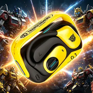 TRANSFORMERS TF-T77 Bluetooth Open-Ear Travel Earbuds TWS BT Headphones Wireless sport Open Ear-hooks Non-in-ear Comfortable Wear Smart Voice Assistant Headset with ENC Buds for Gaming and Gym Use earphones, Audio