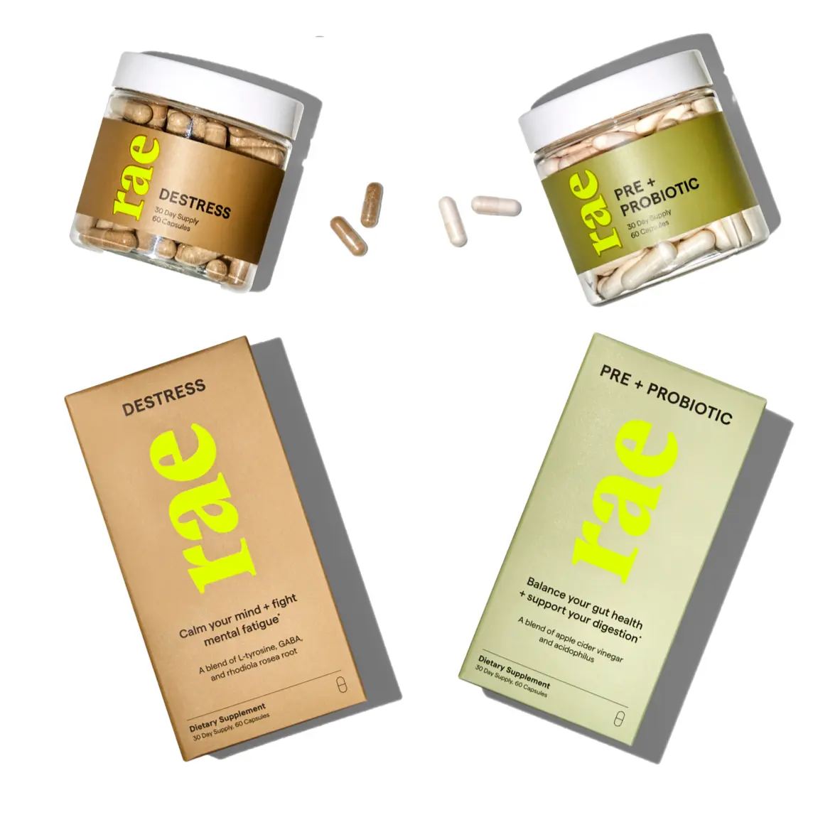 Better Together: Pre + Probiotic & DeStress Edible Supplements Brain Supporting Supplement