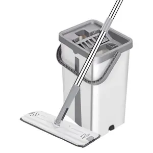 Mop and Bucket with Wringer Set, 2 Counts/set Household Mop, Long Handle Quick Drying Mop, Durable Floor Cleaning Tools, Home Floor Cleaner