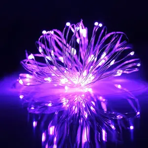 10ft 30 LED Microdot Indoor Battery Operated Lights - Purple