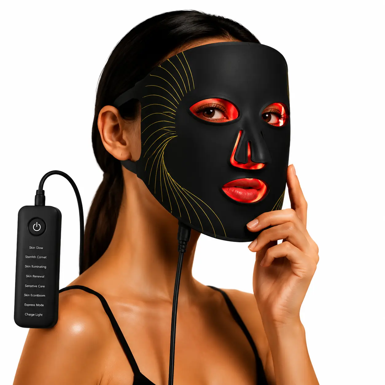 【Limited-Time Deal】Weilisi LED Light Therapy Face Mask, 7 Color Light Therapy Modes, Flexible Silicone Facial Mask with Controller for Home Skincare and Beauty Routine