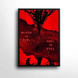 ULTRAKILL Quote Poster, Is Fuel Hell Is Full Wall Art, Minimal Red Aesthetic