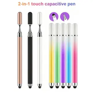 High Precision Silicone Round Tip Two-In-One Touch Pen, Compatible with iPhone & Tablet, Supports Drawing, Sketching, Writing