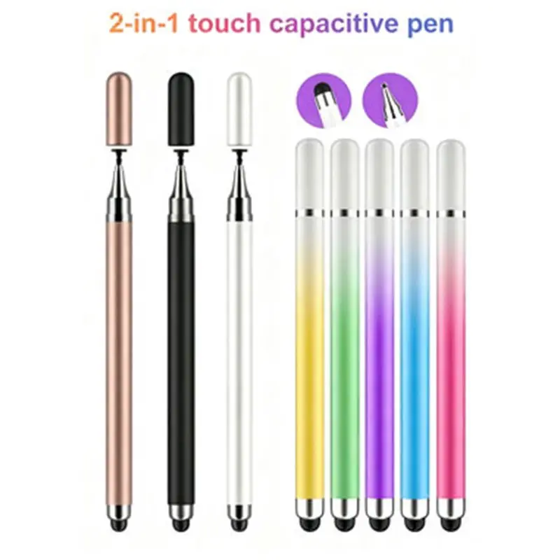 High Precision Silicone Round Tip Two-In-One Touch Stylus Pen, Compatible with iPhone & Tablet, Supports Drawing, Sketching, Writing, Stylus Pen for Touchscreen