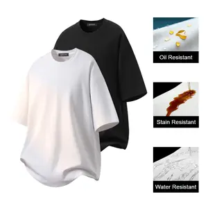 Oil-Resistant, Stain-Resistant, Water-Resistant Women's Oversized T Shirts for Unisex Easy Clean, 100% Cotton Summer Short Sleeves Workout Womenwear Tops, Keep to Cleanliness