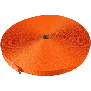 Heavy Duty 1 Inch 30 Yard Orange Nylon Tubular Webbing, 20kN/4500 lbs Climbing Strap for Rescue Outdoor Climbing Firefighting Rigging Ziplining Anchoring Hanging
