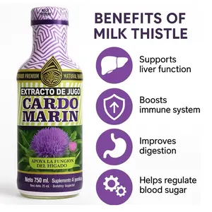 Cardo Marin Milk Thistle Extracto de Jugo 750ml Natural Beverage for Liver Function Support Dietary Supplement Drink Supports Immune System Improves Digestion