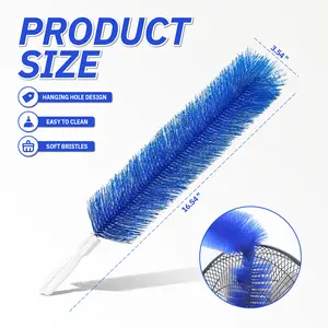 Daily Supplies Cobweb Duster, Bendable Fan Duster, Plastic Fan Cleaning Brush, Microfiber Head Duster, Reusable Duster for Air Conditioner Blinds, Ceiling Fan Blades, Vents, Curtains, Car Household Items, Fathers Day Gift