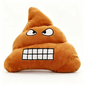 Funny Poop Emoji Plush Pillow, Soft Stool-Shaped Stuffed Cushion with Cute Smiling Face, Gag Gift for Home Decor, Office Use