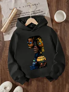 New Spring And Autumn Children's Clothing, Boys And Girls' Creative Hooded Sweatshirts, Five Nights At Freddy's 2 Printed Tops, Trendy, Casual, Fashionable And Unique Daily Wear That Suits All Occasions, Ideal Gift Choice
