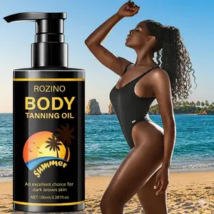 ROZINO Body Tanning Oil - Summer Beach - Ready Sun - Kissed Skin Sunless Self Tanner Bronzing Lotion
