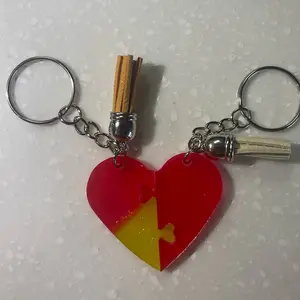Couple heart keychain