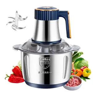 5L Electric Food Processor – Stainless Steel, 6-Blade Design, 5 Functions for Meat Mincing, Veggie Chopping & Blending – Multifunctional Kitchen Appliance