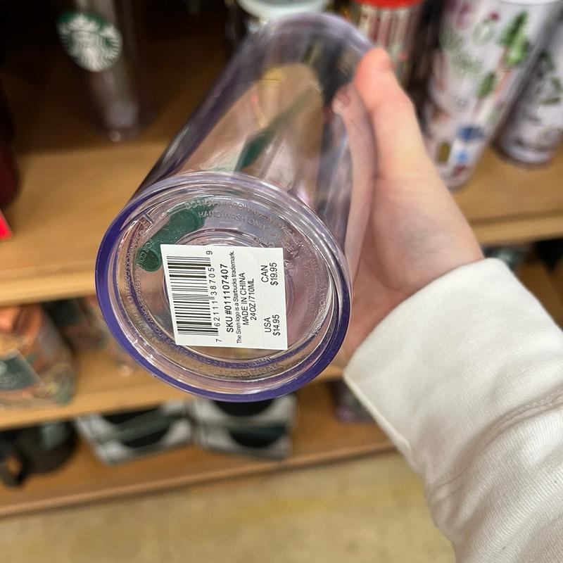 Starbucks classic Mermaid icon logo double wall clear plastic venti tumbler cold cup