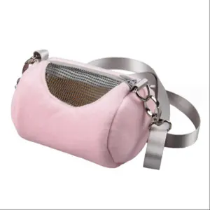 Portable Hamster Backpack Carrier, Warm Small Pet Bag for Gerbils & Guinea Pigs, Travel-Friendly Round Cylinder Design