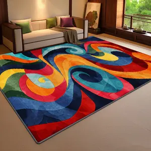 Velvet soft and comfortable patterned printed carpet, suitable for multiple scenarios, available in various sizes, soft and non-shedding, Abstract Area Rugs