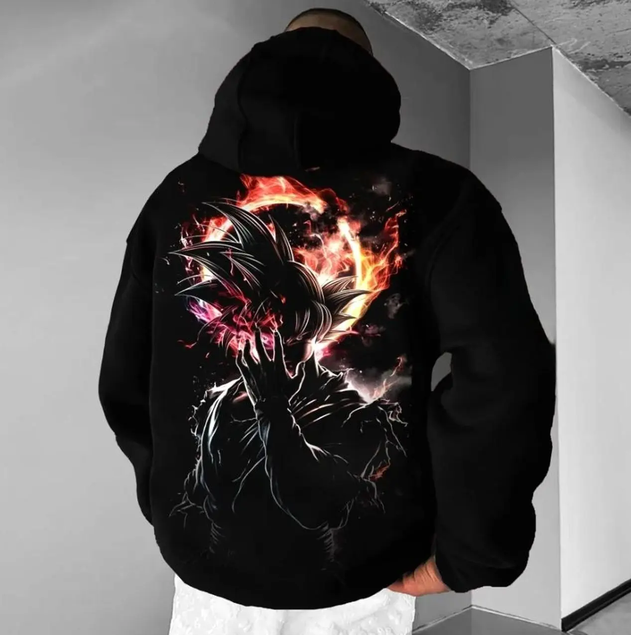 2 sided Unisex Anime Graphic Streetwear Vintage Hoodie, Perfect Men's Goku V7 2-Sides TShirt, Anime Lovers Shirt, Streetwear, Gift For Men For Women, Birthday Gift