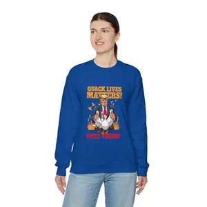Stay Warm & Support Trump 2024! Quack Lives Matter Unisex Crewneck Sweatshirt Comfy & Stylish Casual Classic
