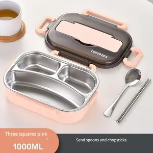 Thermal Lunch Box Pink – Bento Box 1000ML – 304 Stainless Steel Insulated Lunch Box Pink with Chopsticks for Adults