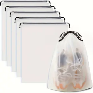10 Transparent Waterproof Storage Bags, Reusable Plastic Organizer Pouches, Ideal for Travel, Fitness, Laundry, Shoes, Cosmetics