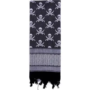 Black & White - Skulls & Bones Tactical Shemagh HW Cotton Desert Scarf