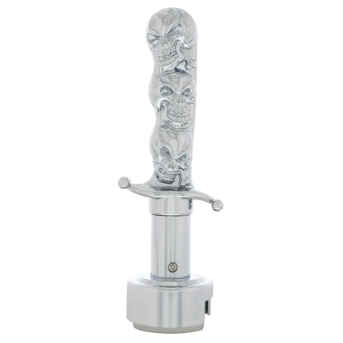 Chrome Skull Dagger 13/15/18 Speed Gearshift Knob With Adapter