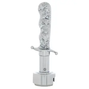 Chrome Skull Dagger 13/15/18 Speed Gearshift Knob With Adapter
