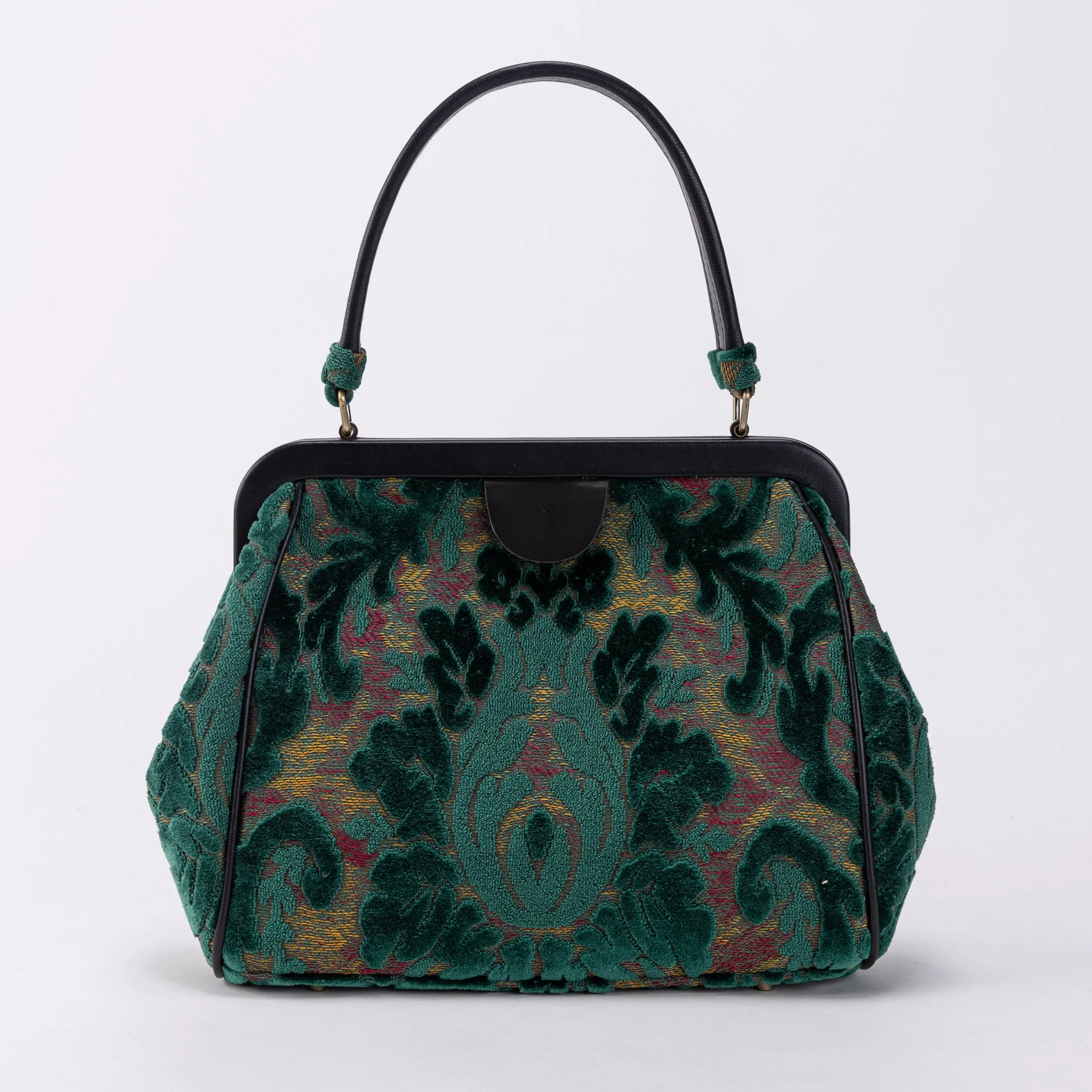 Burnout Velvet Jade Green Alma Satchel