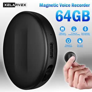 Xelarvex 64GB (9800) Hour Magnetic Voice Activated Recorder AI Intelligent Noise Reduction Portable Audio for Lectures Interviews Meetings