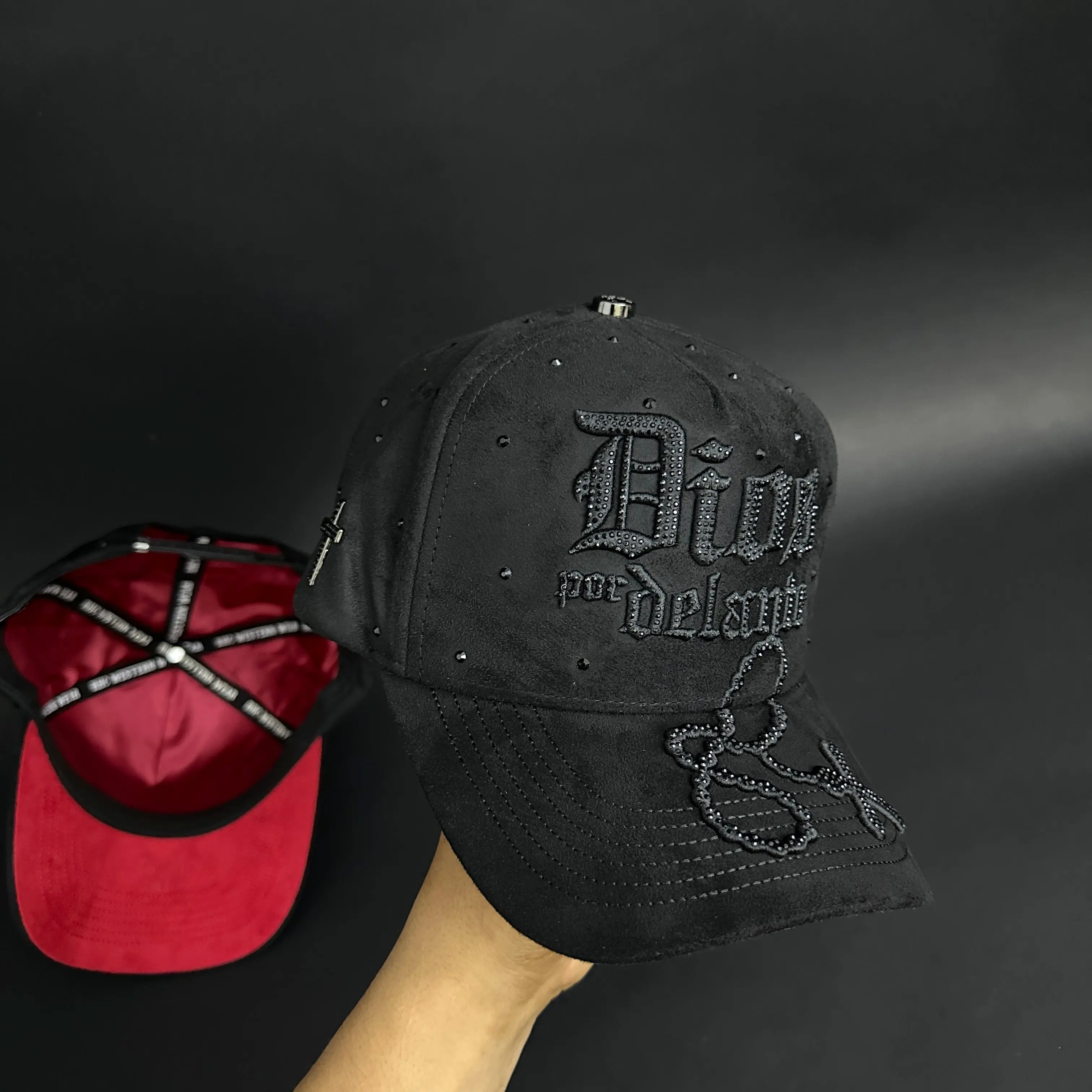 Dios Por Delante RHC Black Label Full Suede SnapBack Hat