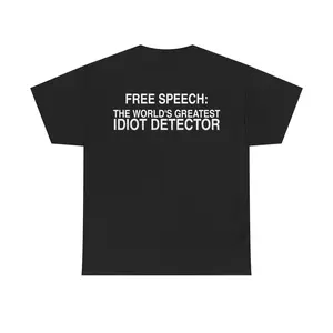 Free Speech Idiot Detector T-Shirt | Funny Political Humor Graphic Tee