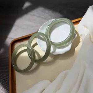 Natural Jade Bangle, Green Nephrite Bangle