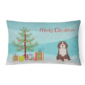 Carolines Treasures CK3886PW1216 Bernedoodle No.2 Christmas Tree Canvas Fabric Decorative Pillow