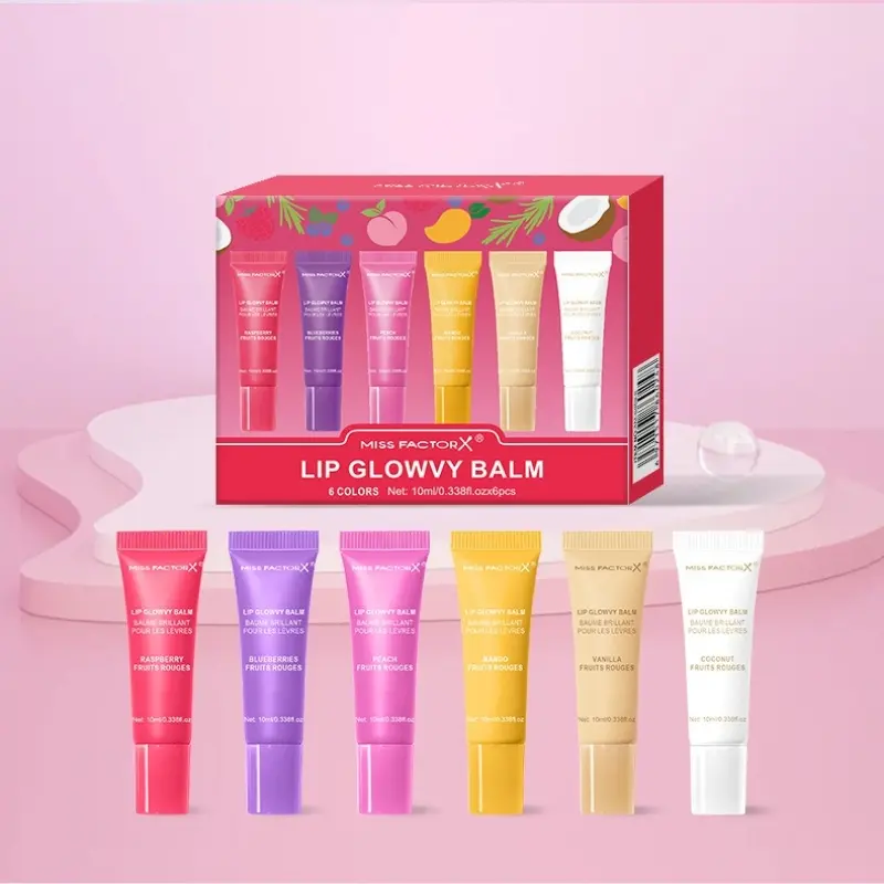 6-piece set of hydrating lip oil, glossy lip primer, and essential lip oil kit for autumn and winter care, Gentle Balm