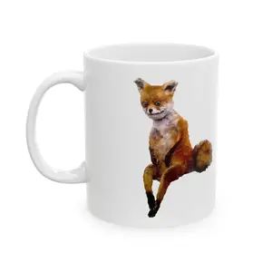Sleepy Fox Meme Mug 11oz Ceramic Coffee Mug