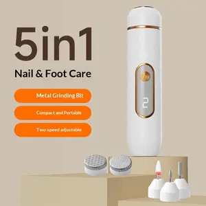 5-In-1 Electric Pedicure Machine, Automatic Exfoliation, Callus Removal, USB Charging, Digital Display, Abs Material, Toe and Foot Care Tool