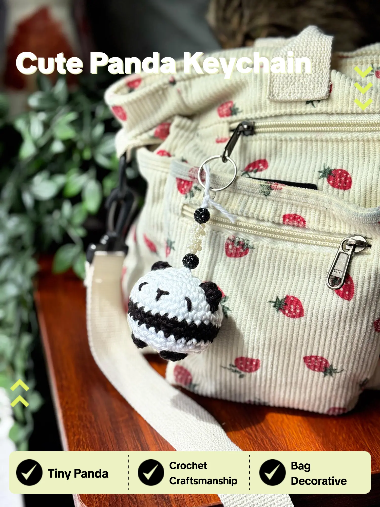 Tiny Panda Keychain - Adorable Crochet Accessory for Bags and Keychains, Perfect for Adding a Touch of Charm to Your Accessories