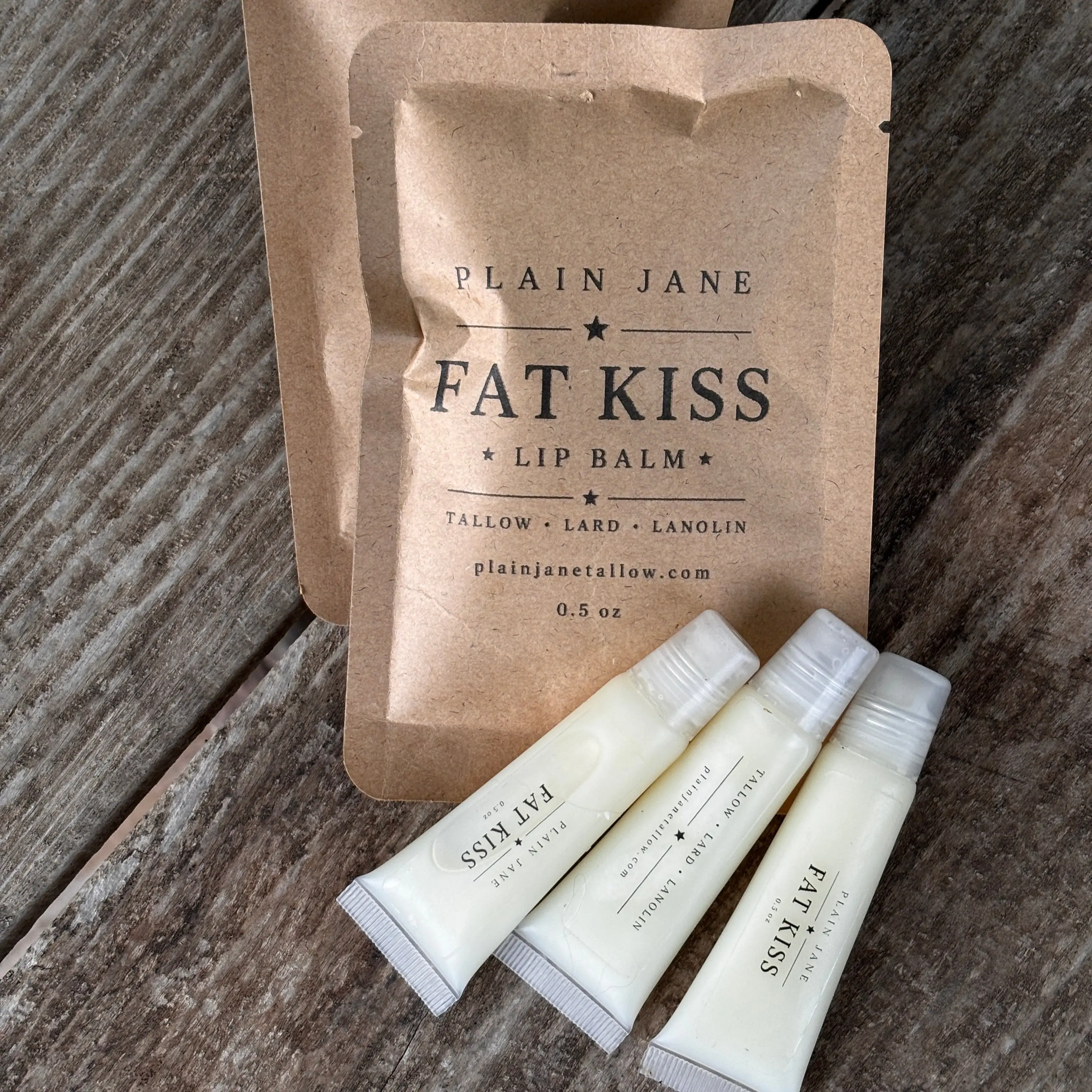 Fat Kiss Bundle | Tallow + Lanolin Lip Balm.  Deep healing for your lips