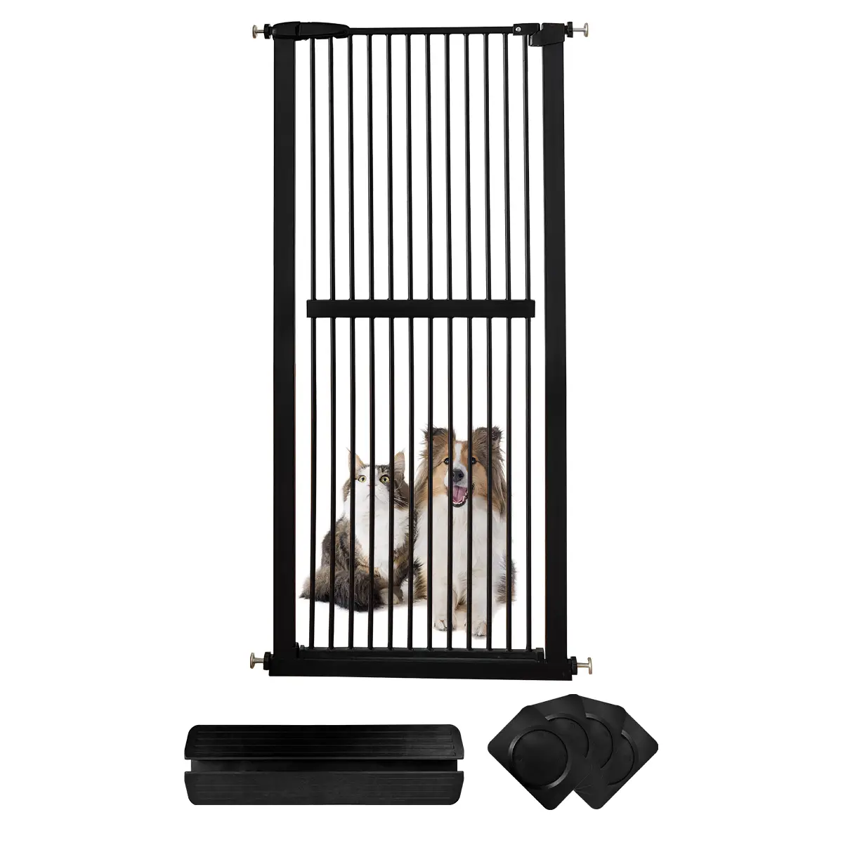 Lumizone Extra Tall Pet Gate 61.02" High Pressure Mounted 30.12"-67.32" Wide for Children Stairs Doorway Hallway No Drilling Dog Cat Proof fence