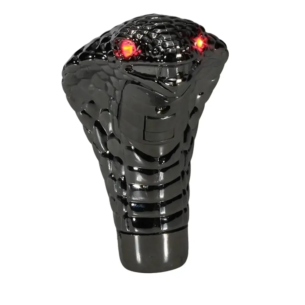Universal Cobra Snake LED Eyes Gear Shift Knob | Red Blue Atmosphere Light Manual Shifter | TikTok Shop Creator Pick | Unique Chrome Car Decoration Accessory | For RV Camper Interior Upgrade Use